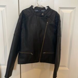 Gap Kids Leather Moto True Black Jacket
